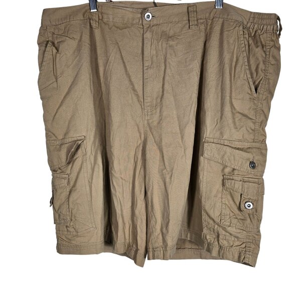 King Size Cargo Shorts 46‎ Big Men's Tan Khaki Pockets - Picture 2 of 7